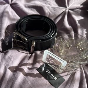 SHEIN Black and Transparent Belt Set for Men